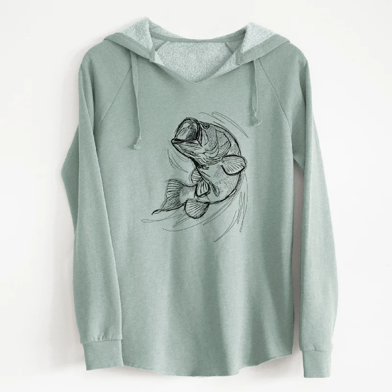 Largemouth Bass Fish - Micropterus salmoides - Cali Wave Hooded Sweatshirt Zip-up Sweatshirt Look