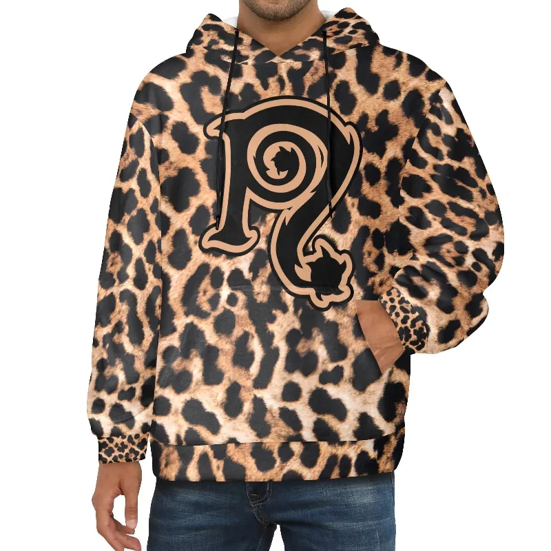 Necro - N Symbol - Leopard Fleece Velour Hoodie Fleece Zip-up Hoodie