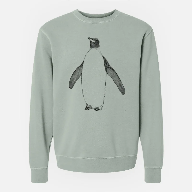 Emperor Penguin - Aptenodytes forsteri - Unisex Pigment Dyed Crew Sweatshirt Cozy Zip Hoodie