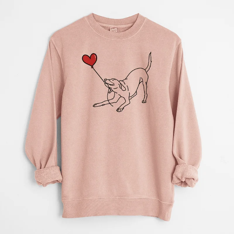 Labrador Retriever Heart String - Unisex Pigment Dyed Crew Sweatshirt Women’s Hoodie with Pockets