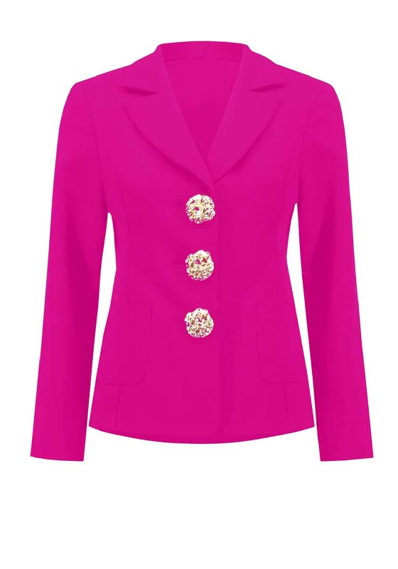 Joseph Ribkoff Scuba Crepe Fitted Blazer, Pink Women's winter jackets