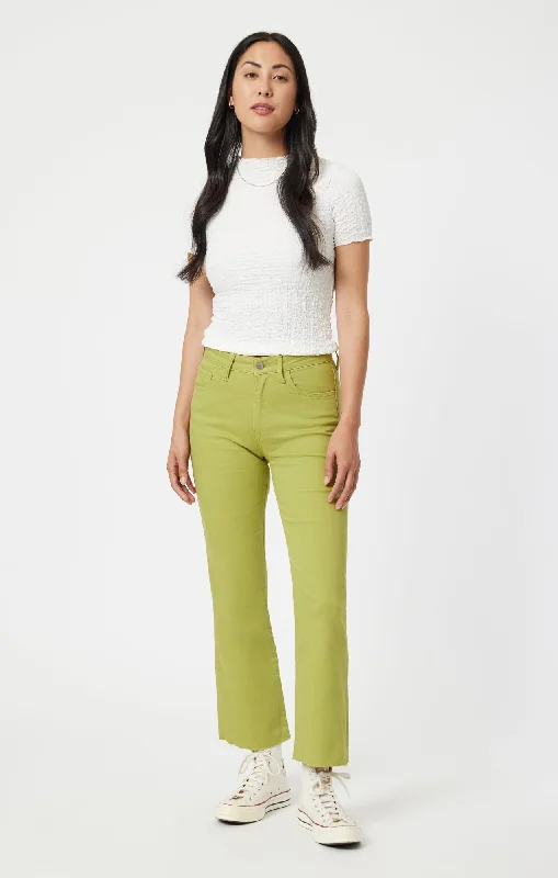 ANIKA CROP FLARE IN SPINACH GREEN FLEX BLUE