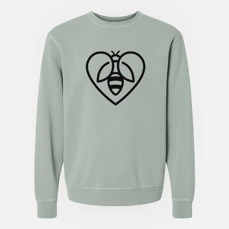 Bee Heart Icon - Unisex Pigment Dyed Crew Sweatshirt Comfortable Women’s Hoodies