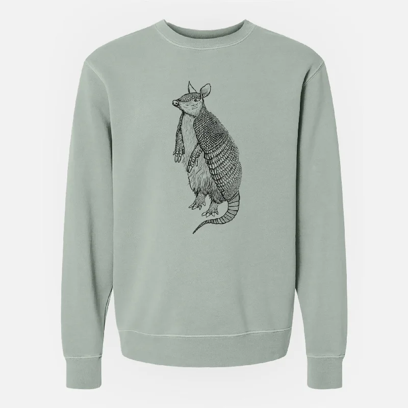 Nine-Banded Armadillo - Dasypus novemcinctus - Unisex Pigment Dyed Crew Sweatshirt Casual Graphic Hoodies