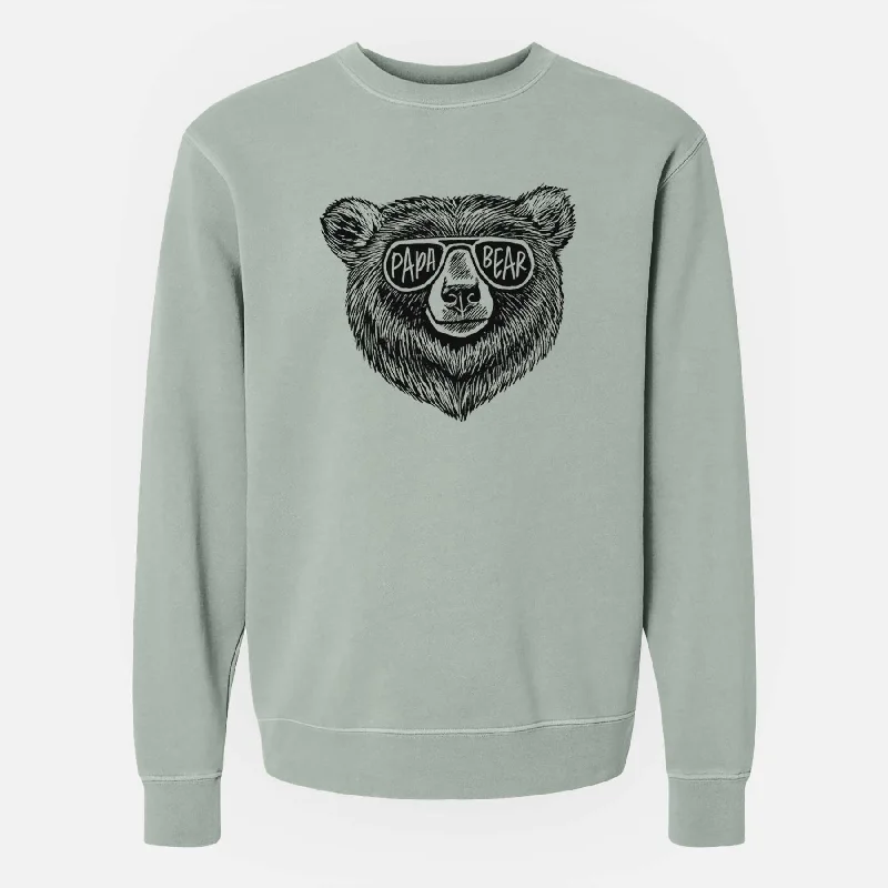 Papa Bear - Unisex Pigment Dyed Crew Sweatshirt Stylish Hoodies Collection