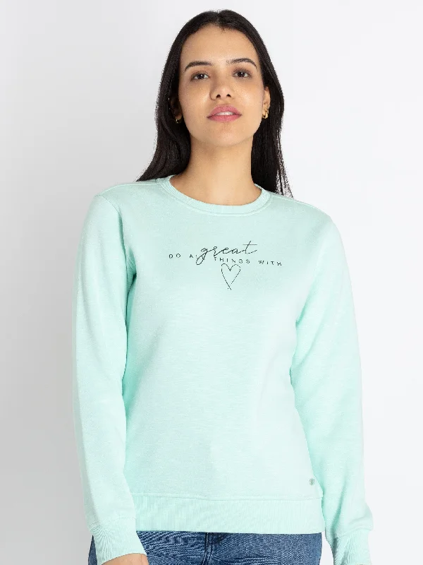 Womens Printed Round Neck Sweatshirt Classic Women’s Sweatshirt