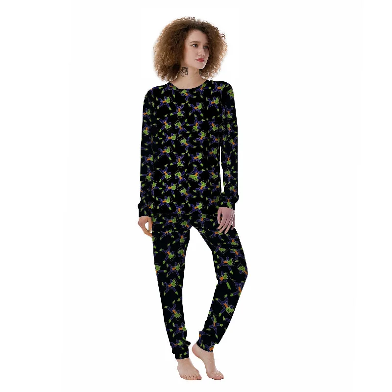 Frankenstein Halloween Print Pattern Women's Pajamas Women's pajama sets