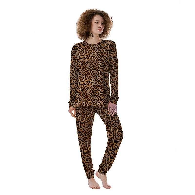 Fur Jaguar Print Pattern Women's Pajamas Postpartum pajama sets