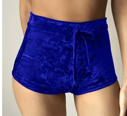 High Waist Velvet Drawstring  Booty Shorts Personalized pajama sets