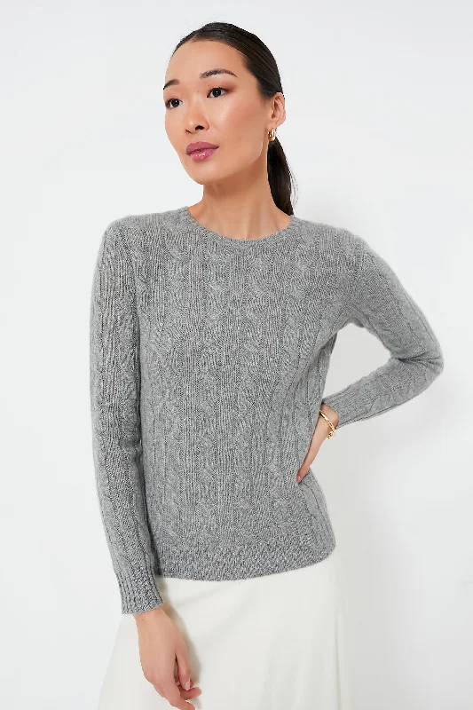 Battalion Grey Heather Julianna Classic Cashmere Pullover Best sweaters for formal occasions