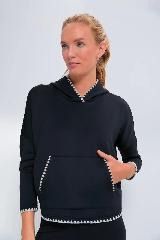 Black Cropped Eden Sweatshirt Wrinkle-resistant sweaters