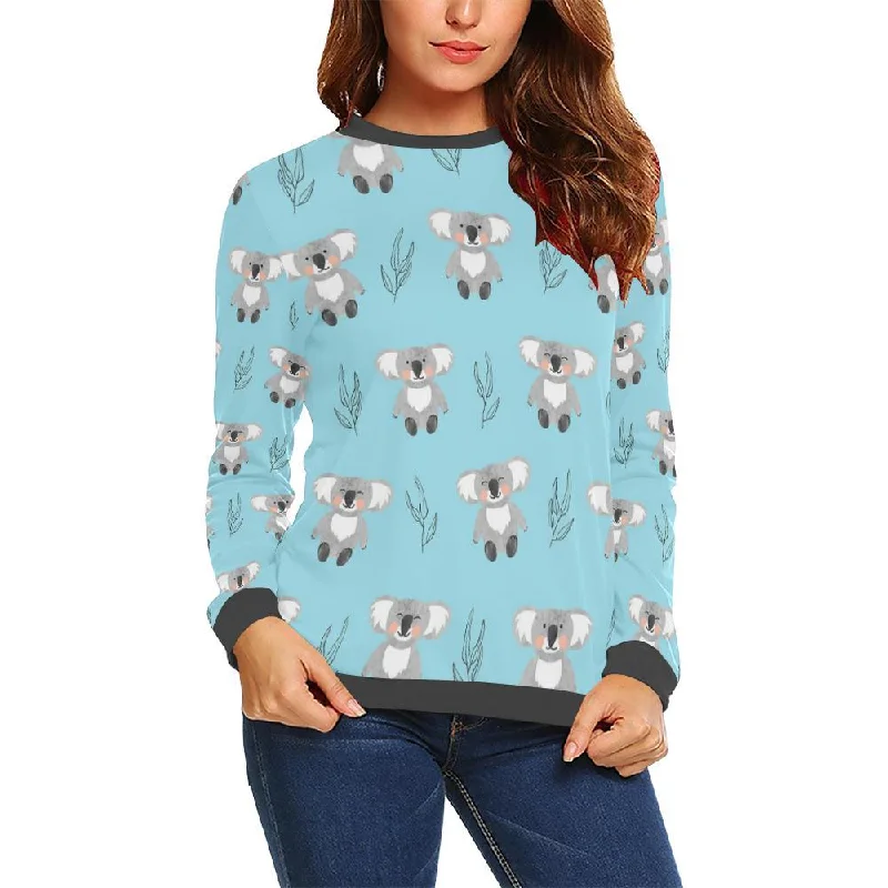 Blue Koala Pattern Print Women's Sweatshirt UV protection sweaters