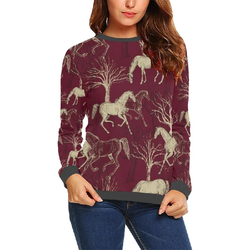 Horse Print Pattern Women's Sweatshirt Trendy oversized sweaters