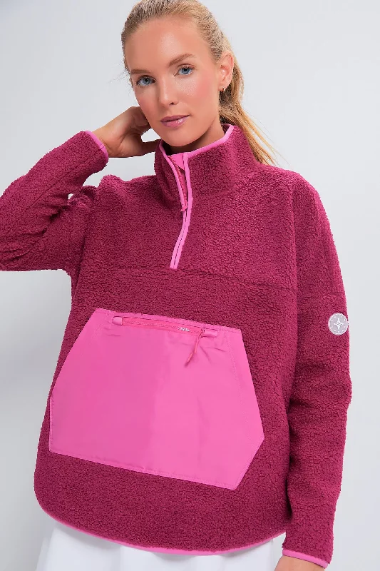 Hot Pink Fleece Cady Quarter Zip Alpaca wool sweaters