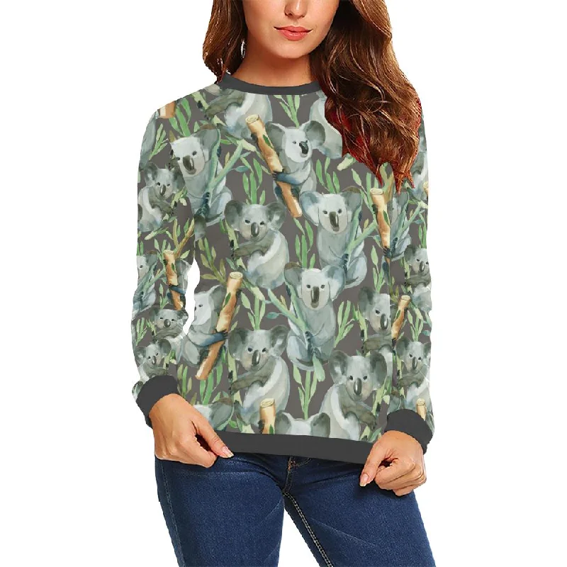 Koala Bamboo Pattern Print Women's Sweatshirt Thanksgiving sweaters