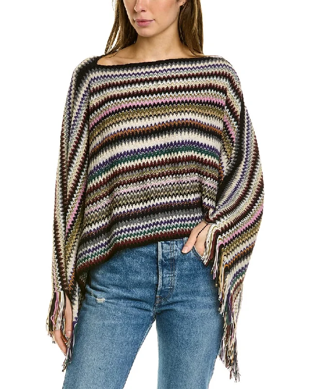 Missoni Wool-Blend Poncho Wool sweaters