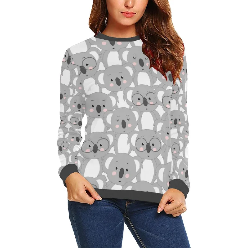 Pattern Print Koala Women's Sweatshirt Layering sweaters