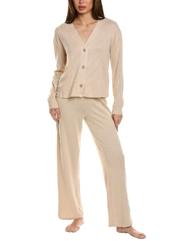 Splendid 2pc Cardigan & Straight Leg Pant Set Thermal insulation sweaters