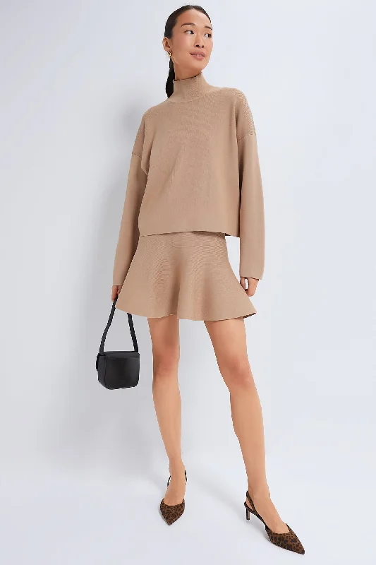 Tan Cessie High Neck Sweater College sweaters