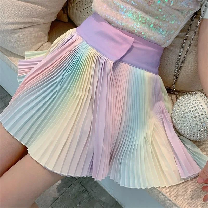 RAINBOW BLING BLING SKIRT BY63136 Satin unclassified skirts