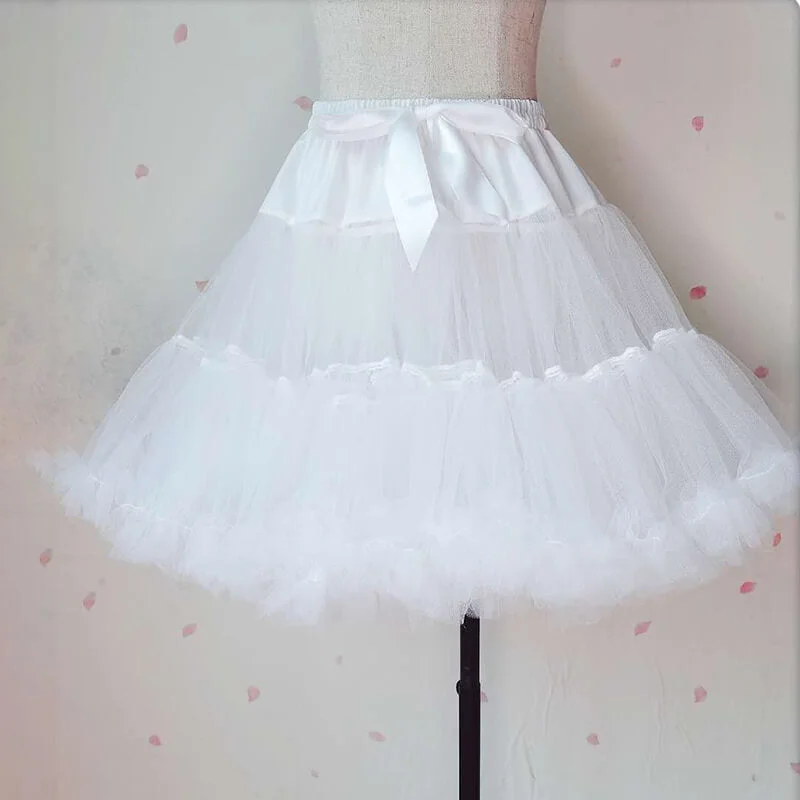 JAPANESE LOLITA SWEET WHITE GAUZE BONELESS SKIRT BY07235 Pleated unclassified skirts