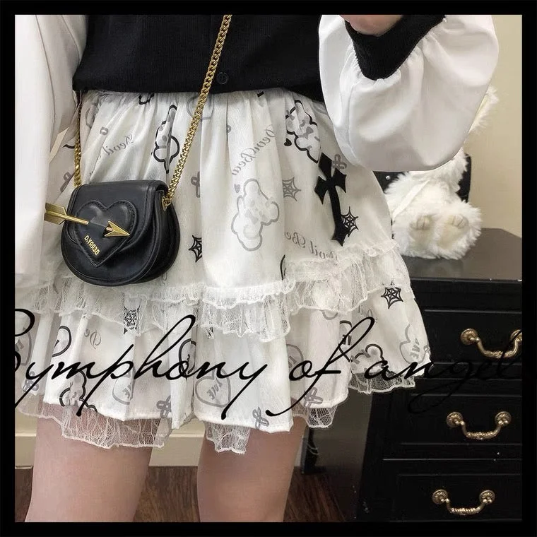 Sacrificial bear summer lace high waist skirt BY4090 Graduation unclassified skirts