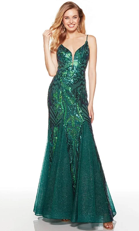 Alyce Paris 61420 - Plunging V-Neck Godets Prom Gown Birthday party dresses