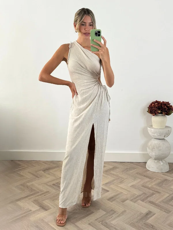 Jovie Cut Out Maxi Dress / Linen Oat Forever 21 maxi dresses