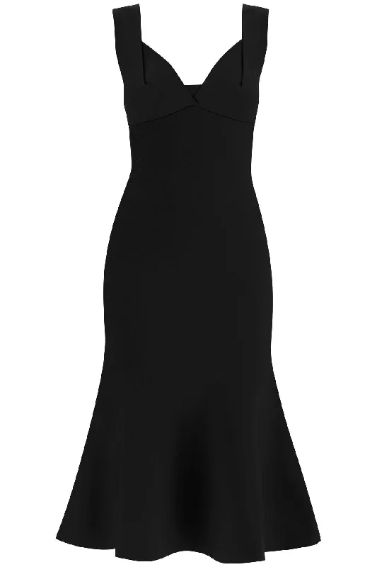 Fluted Hem Midi Dress  - Nero Forever 21 midi dresses