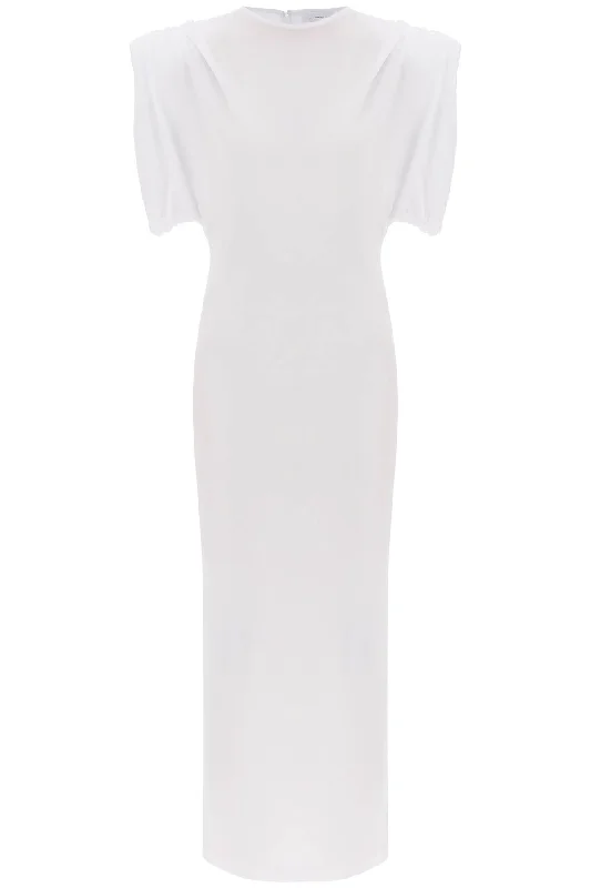 Midi Sheath Dress With Structured Shoulders  - Bianco Date night midi dresses