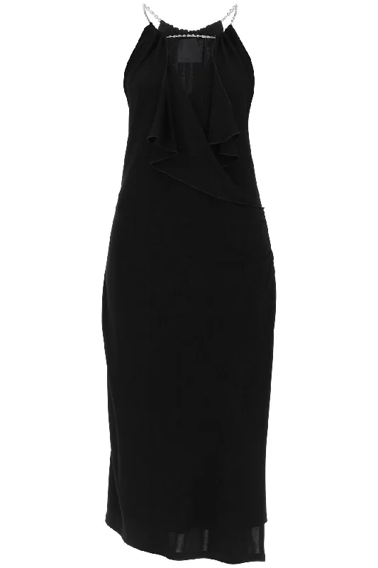 Midi Dress With Chain Detail  - Black Wedding guest midi dresses