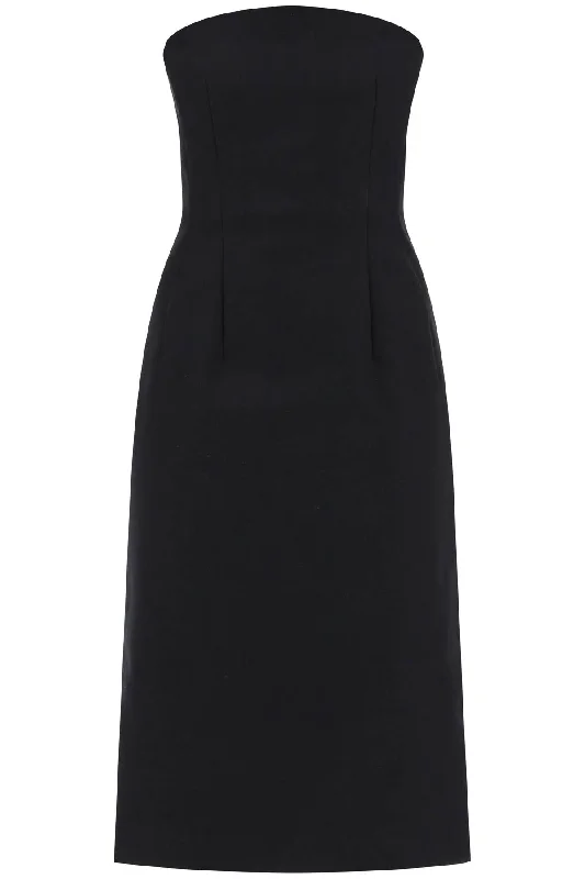 Editta Midi Tube Dress In  - Black Sleeveless midi dresses