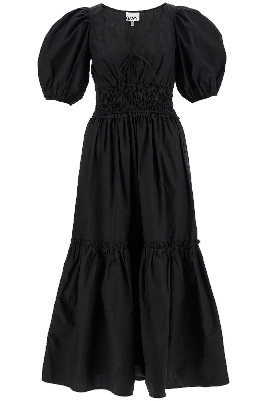 Midi Dress With Smock Stitching  - Black Best midi dresses for formal events