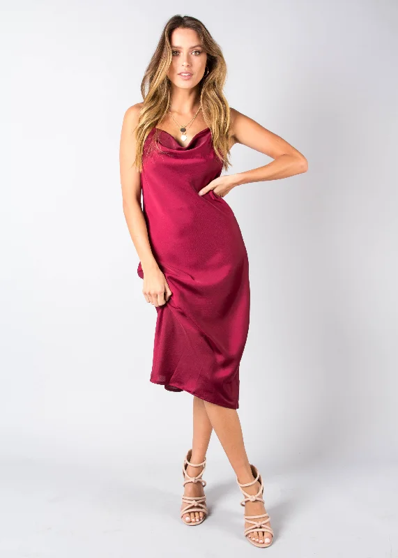 Bespoke Slip Midi Dress - Wine Boho midi dresses