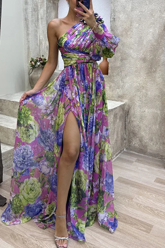 Elegant Floral Slit Evening Dress Dresses RH8524 Graduation floral dresses