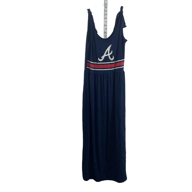 G-III 4Her Navy Blue Atlanta Braves Game Over Maxi Dress M Preowned Women's Maxi Skirt Classic