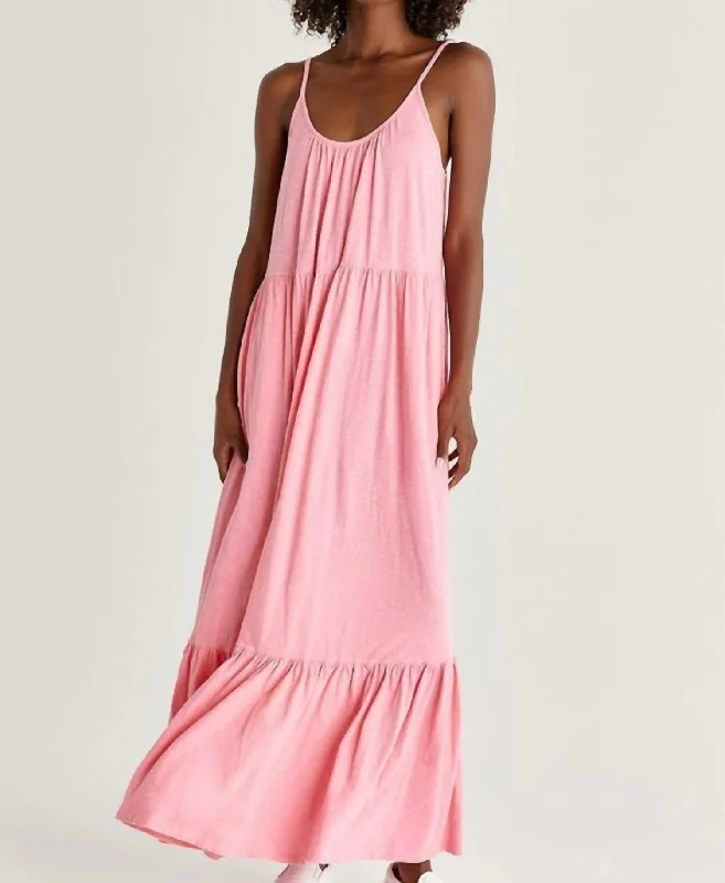 Lido Slub Maxi Dress In Flamingo Chic Maxi Skirt