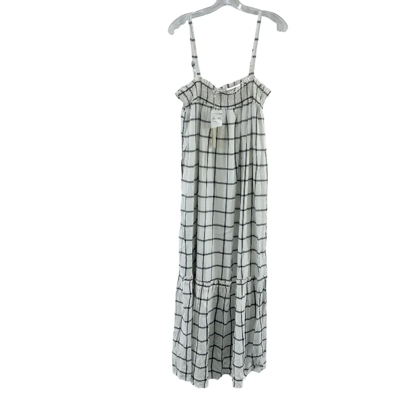 Pleione White Grid Print Maxi Dress Rayon Women’s Size Large NWT Colorful Maxi Skirt