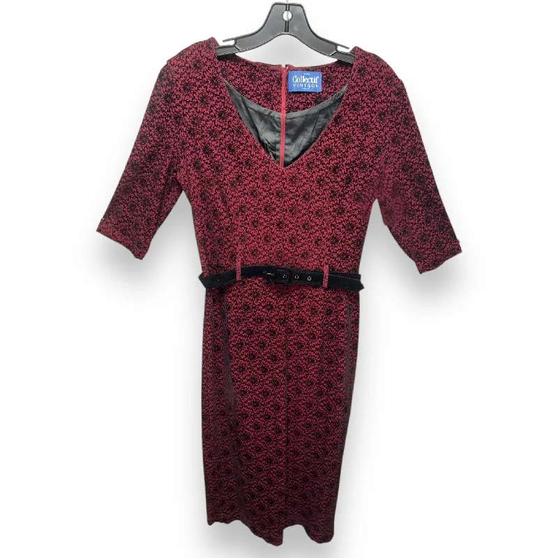 Dress Casual Midi By collectif vintagwe In Black & Red, Size: Small Wraparound Midi Skirt