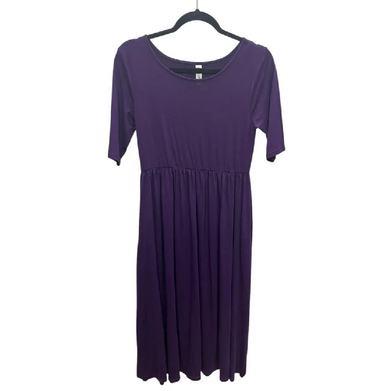 Dress Casual Midi By Zenana Outfitters In Purple, Size: M Pleated A-line Skirt