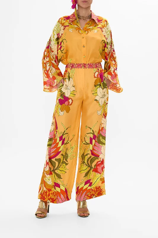 WIDE LEG WAISTED PANT THE FLOWER CHILD SOCIETY Earthy tone unclassified dresses