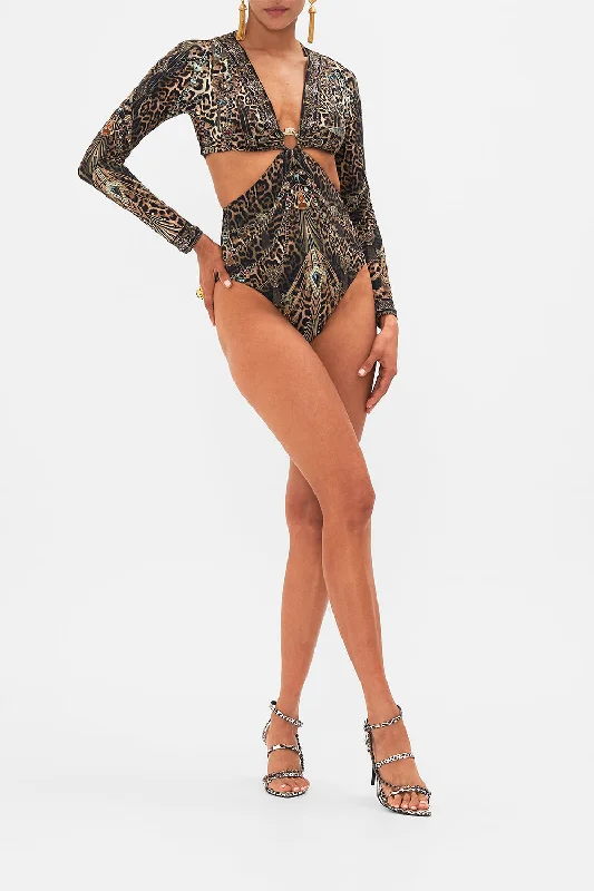 CUT OUT BODYSUIT WITH TRIM AMSTERGLAM Beach unclassified dresses