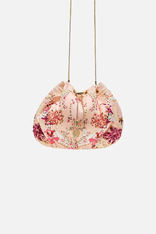 DRAWSTRING POUCH WITH CHAIN STRAP BLOSSOMS AND BRUSHSTROKES Formal unclassified dresses