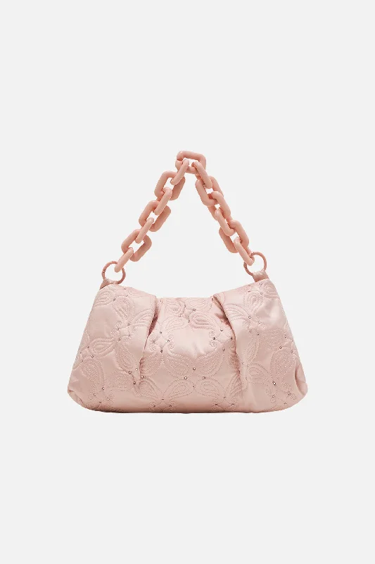 SMALL CLUTCH WITH CHAIN SOLID PINK Metallic unclassified dresses