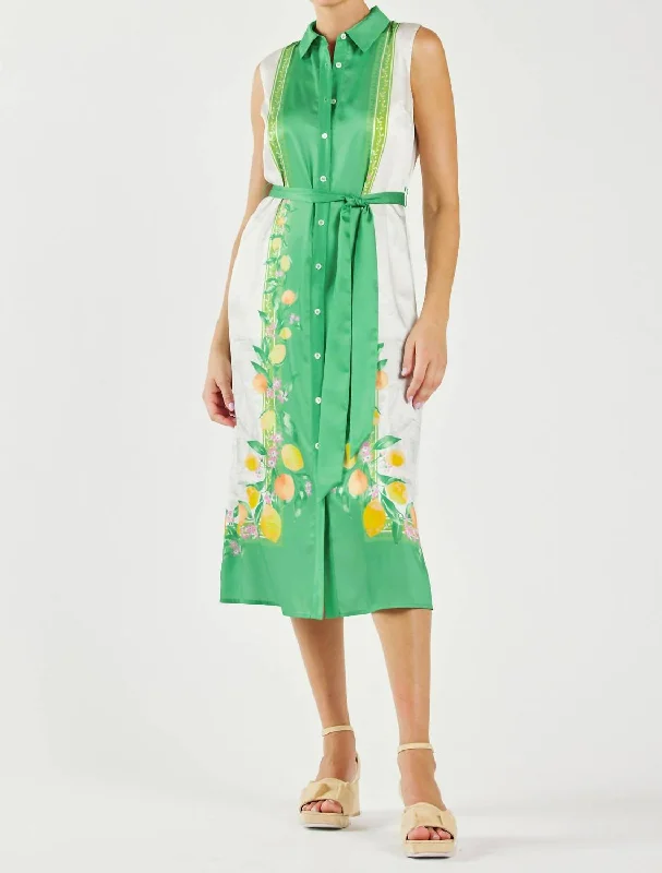 Amalfi Dress In Green Lemon Garden Gothic unclassified dresses