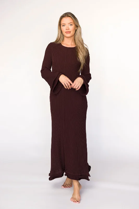 Arlet Dress in Brown - PRE-ORDER 12/17 - Bump Friendly Beaded unclassified dresses