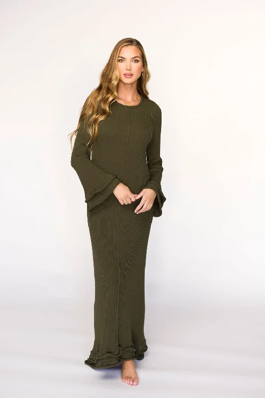 Arlet Dress in Olive - PRE-ORDER 12/17 - Bump Friendly Soft fabric unclassified dresses