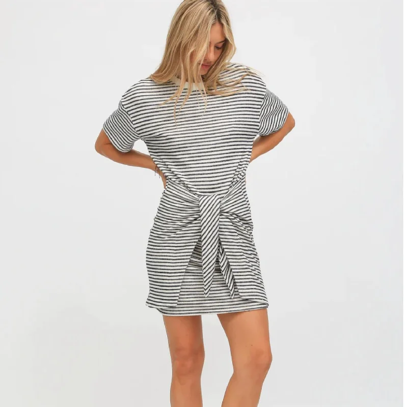 Bobby Slub Dress In Sailor Stripe Onyx/chalk Party unclassified dresses