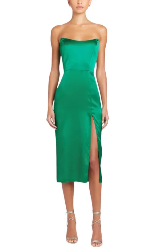 Chamberlain Silk Dress In Green Date night unclassified dresses