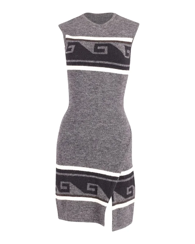 Isabel Marant Sleeveless Knitted Dress in Grey Polyamide Beach unclassified dresses